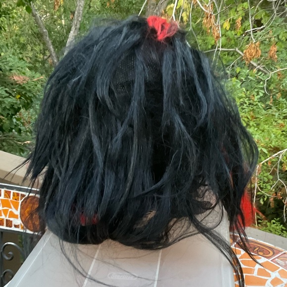 COPY - Silicone red devil face with long hair halloween costume party - Picture 5 of 11